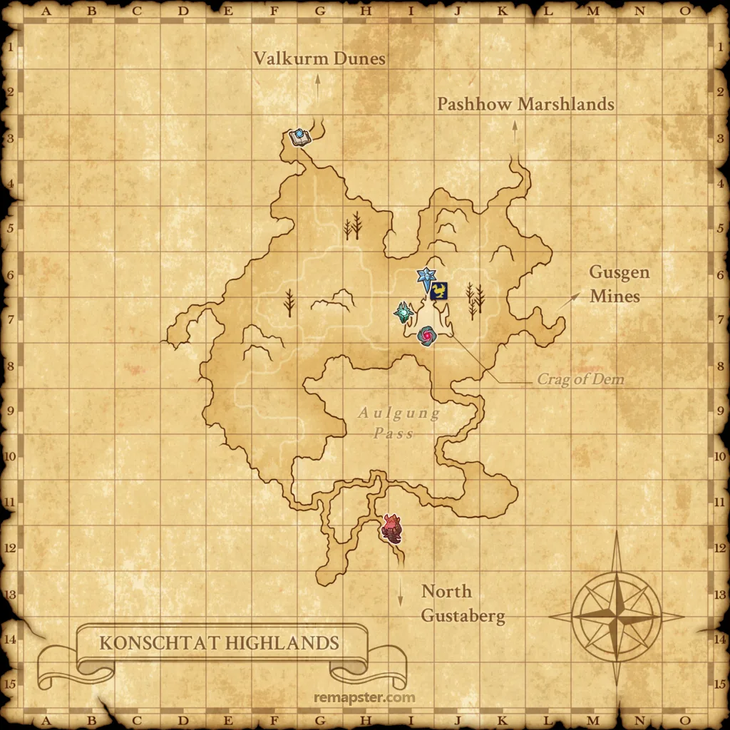 Konschtat Highlands zone map